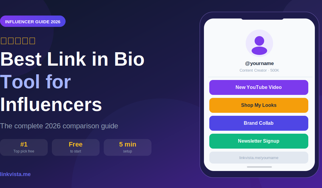 Best Link in Bio Tool for Influencers 2026 — LinkVista